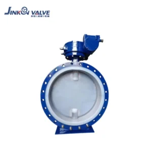 Large Diameter Fully Lined PTFE Flanged Butterfly Valve Carbon Steel Body PN10 PN16 Gear Operated High Corrosion Resistance