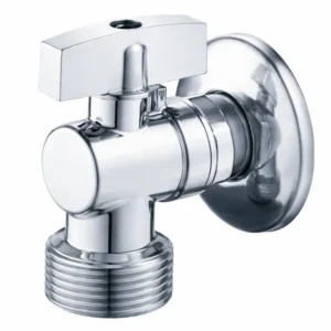Lead Free Brass Angle Stop Valve 1/2 Inch Chrome Plated Wall Mounted Angle Valve for Toilet and Bathroom