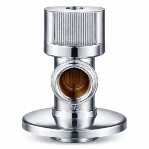 Lead Free Brass Angle Valve Chrome Plated 1/2” Angle Stop Valve for Toilet Sink Water Supply