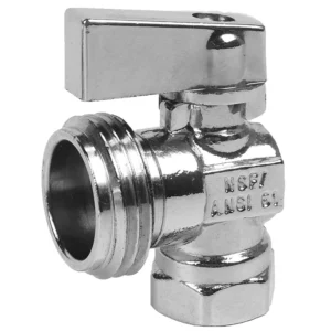 Lead-Free Brass Chrome 1/4 Turn Angle Stop Valve 1/2″ FIP 3/4″ MHT Water Shut Off Valve for American Household Plumbing