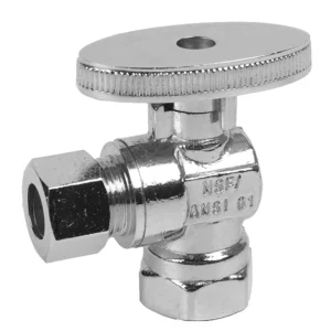 Lead Free Copper Ball Core Angle Stop Valve 1/2 FIP 1/4 OD 1/4 Turn Spot Water Supply Valve
