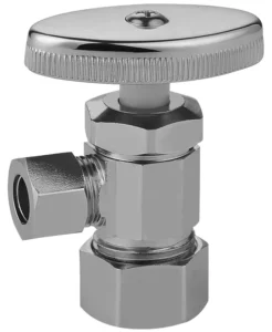 Lead Free Multi Turn Angle Stop Valve for Water Supply Brass Compression Inlet Outlet Chrome Plated Shut Off Valve