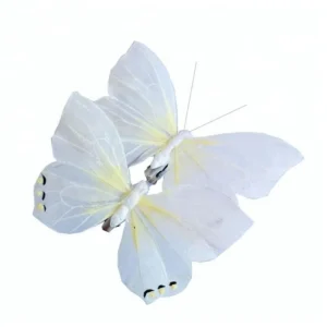 Lifelike White Artificial Flying Butterfly for Spring Decorations