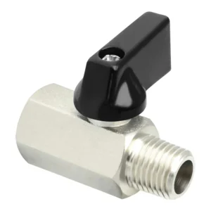 MBV 2 Brass Nickel Plated Pneumatic Gas Mini Ball Valve Shutoff Function OEM CE Certified 316 Stainless Steel Bonnet