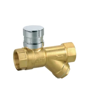 Magnetic Lockable C Type Key Forged Brass Filter Y Strainer Ball Valve Water Meter Protection OEM Manual