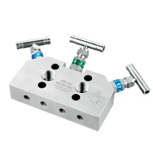 Manual 1/2″ FNPT Instrument Hydraulic Three-Way Valve Manifold Needle Structure SS316 High Temperature 6000psi for Base Media