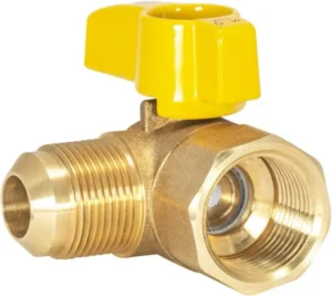 Manual 1/2 Inch FIP X 5/8 Inch OD Angle Gas/Water Ball Valve with 1/4-Turn Handle Forged Brass Plumbing Fitting
