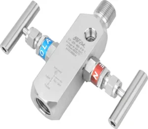 Manual 2 Valve SS316 Manifold Needle Structure 6000psi Working Pressure Includes Block Bleed Instrument Valve PTFE Seat