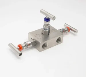 Manual 3-Valve Stainless Steel 304/316L Needle Valve Manifold 6000psi Pressure Female NPT Connection 1/2 NPTF Port Size