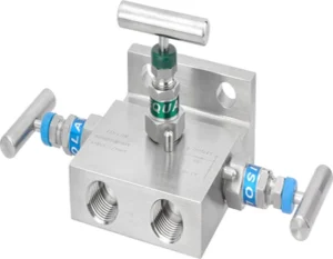 Manual 3-Way Valve Manifolds with Needle Structure for Gas Media Stainless Steel 316