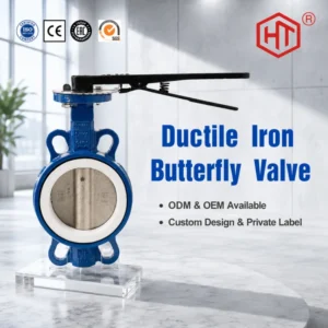 Manual Carbon Steel Ductile Casting Iron PTFE Full Fluorine Lined Wafer Double-clip Handle CE Certified Butterfly Valve