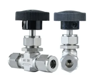Manual Control High Pressure 3000 5000psi Three Way Needle Valve 304 Stainless Steel Double Ferrules NPT BSP BSPT