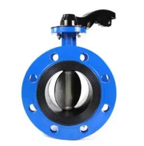 Manual DN150 Handle Double Flange Wafer Type Butterfly Valve with Ductile Iron Body and PN10 PN16 Concentric Type