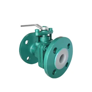 Manual Fluorine Lining Valve 2 Ways 2 Pieces Flange Ball Valves