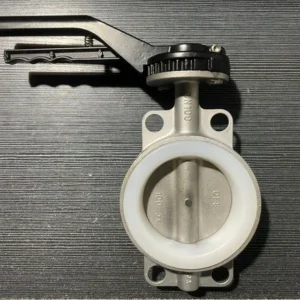 Manual Handle Wafer Butterfly Valve Stainless Steel Disc Rubber Lined EPDM Seat For Water Sewage Pipeline