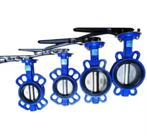 Manual PN16 DN60 100 500 Worm Gear High Temperature Wafer Type PTFE Centre Sealing Butterfly Valve for Oil Gas