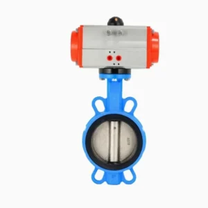 Manufacture Cast Ductile Iron Pneumatic Soft Seated Wafer Type Butterfly Valve