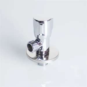 Modern Brass Angle Valve with Angled Handle 1/2 Inch Chrome Bathroom Valve