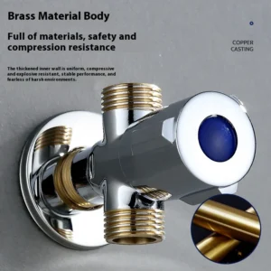 Modern Brass Triangle Valve 4 Points 4 Outlet Double Faucet Three Way One Two One Two Kitchen Sink Accessory