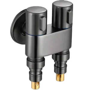 Modern Gray Bathroom Angle Valve Wall Mounted Brass Faucet Set Eco Friendly Hot Cold Pressurized Wash Spray Gun Shattaf Bathtub
