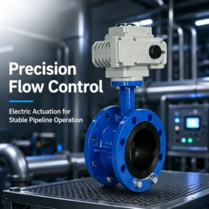 Motorized Butterfly Valve Electric Actuator Ductile Iron Flange Water Supply Sewage Sluice