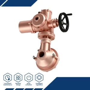 Multi Turn 360 Degree Rotation Bevel Gear Drive Electric Actuator High Torque Overload Protection in Water Treatment