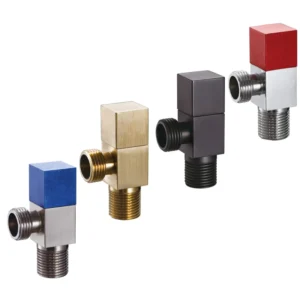 Multi-color Square Chrome-plated Brass G1/2 Pressure-resistant Brass Angle Valve for Toilet Kitchen