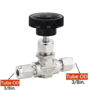 NV02 Heavy Duty Manual 6000 psi Industrial Hydraulic Flow Control Valve 1/2in Tube for Gas Media Needle Valve