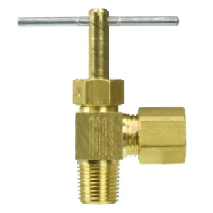 NV104C Brass Angle Needle Valve 1/4″ Compression Tube X 1/8″ Male Thread