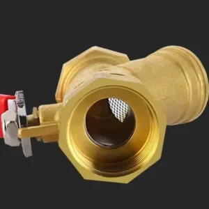 OEM Customizable Brass Butterfly Valve Built in Y Type Strainer High Temperature Resistant EPDM Sealing 500 PSI Water Oil Gas