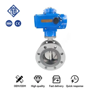 OEM DC24V Cast Steel Flanged Butterfly Valve With Electric Actuator 4 Inch DN50 DN500 Flanged Valve for Water Treatment