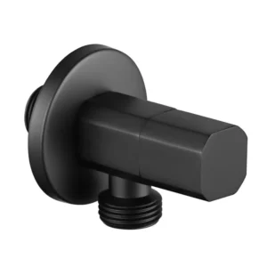OEM G1/2 Matte Black 90 Degree Brass Angle Valve Modern Octagonal Square Water Stop Valve Easy Installation Faucet Accessories
