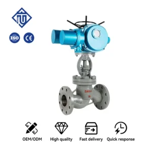OEM WCB PN16 PN25 DN80 DN700 Electric Actuator Stop Globe Valve with Flange Connection for Acid Base Oil