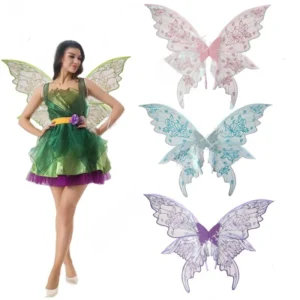 PARTYMENT Two-Tone Butterfly Wings for Women Stage Performance Polyester Rayon Party Supplies