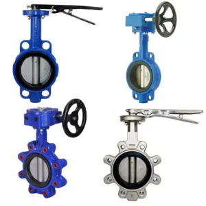 PN10 PN16 GGG50 Wafer Lug Type Butterfly Valve DN50 DN600 Resilient Seated Concentric Valve For Industrial Pipelines