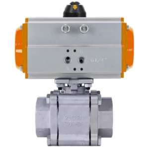 PN16 Air Actuator DN50 Stainless Steel 304 316 Female Thread Double Acting Pneumatic Control Ball Valve With Solenoid Valve