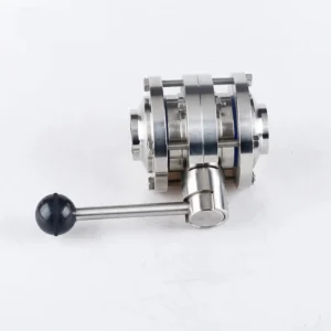PN16 Flanged Three Piece Butterfly Valve Ductile Iron Body Valve