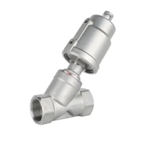 PN16-PN25 304 316 BSP NPT High Temperature Steam Water Gas Stainless Steel Normally Closed Pneumatic Threaded Angle Seat Valve