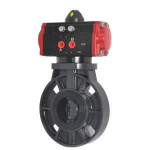 PN16 Wafer PVC Butterfly Valve with Pneumatic Actuator UPVC CPVC PPH Pneumatic Butterfly Valve