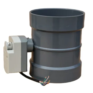 PP Dark Gray Flame Retardant Electric Butterfly Damping Valve for Gas Custom Made