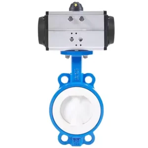PTFE FEP PFA Lining Single/Double Acting 4-20mA Positioner Base Acid Alkali Pneumatic Actuated Fully Lined Butterfly Valve