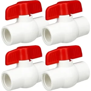 PVC Manual Water Shut-off Ball Valve SCH40 Threaded with Easy to Rotate Handle 1/2 in Port Size