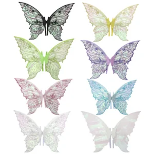 Patent Style Festival Party Performance Props Adult Foldable Colorful Polyester Butterfly Fairy Wings