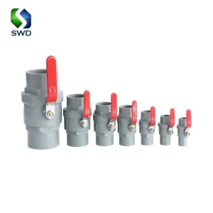 Plastic PVC CPVC Ball Valve 1/2 Inch to 2 Inch Butterfly Handle White Color Body Two Piece PVC CPVC Ball Valve