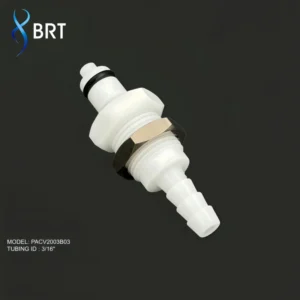 Plastic Quick Coupling 3/16 Inch Panel Mount Bulkhead Male Insert Shutoff Valved Quick Connector for Water Gas Oil Systems