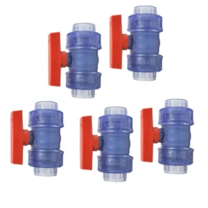 Plastic Transparent UPVC Double joint Ball Valve With Glue jointed Socket Connection OEM ODM PN10