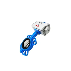 Pneumatic Actuated Double Flange Butterfly Valve DN50-DN800 1MPa Pressure 80C Soft Hard Sealing Pipe Fittings Flap Disc