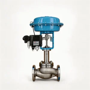 Pneumatic Air Control Valve for Heater Dump Service with Cage Trim and Precision Hydraulic Actuator Stainless Steel