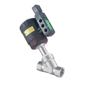 Pneumatic Angle Seat Valve Normally Closed Threaded Connection with Solenoid Valve