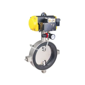 Pneumatic Center Line Soft Seal Water Wafer Butterfly Valve Flange Type